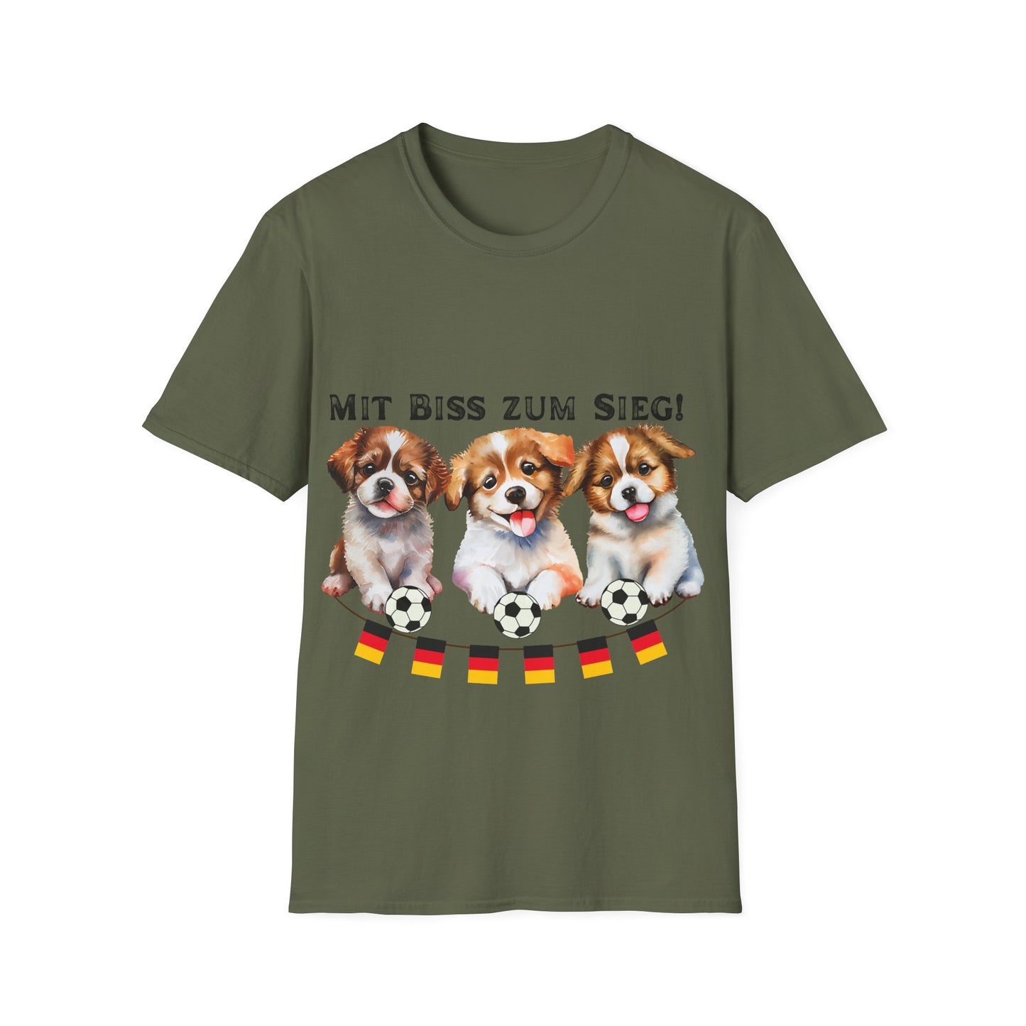 Deutsche Hunde für die Nationalmannschaft, Fußballfan Unisex T-Shirts tragen mit bis zum Sieg - Schwarz