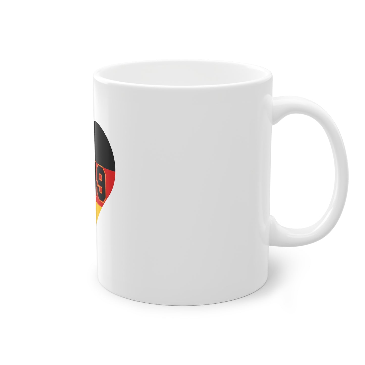 Liebe für 0049 - Internationale Nummer Deutschlands - auf Kaffeetasse, Teetasse bedruckt - Farbe: weiß, Standardtasse, groß 11 Unzen