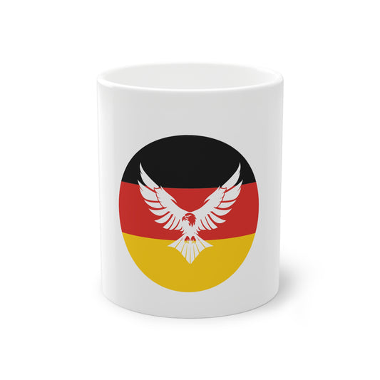 Deutscher fliegende Adler, ein Symbol für Frieden, Liebe und Einheit - auf Kaffeetassen bedruckt - Farbe: weiß, Standardtasse, groß 11 Unzen