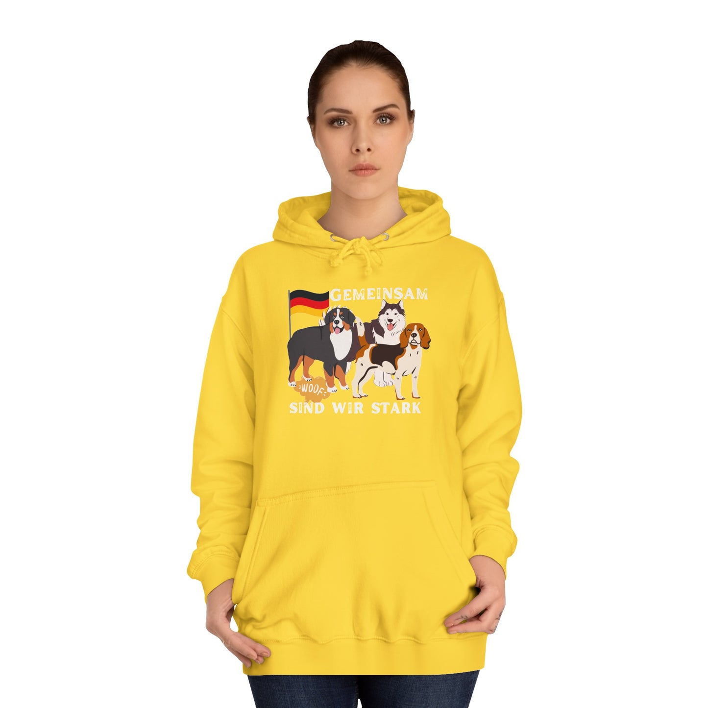 Unsere Hunde sind alle gemeinsam für Deutschland - bedruckt auf Unisex Hoodies