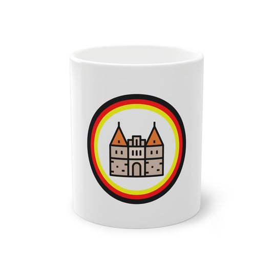 Typisch deutscher Architektur mit traditionellen Gebäuden - Kaffeetasse, Teetasse für jeden Tag, Farbe: weiß, Standardtasse, groß 11 Unzen, bedruckt