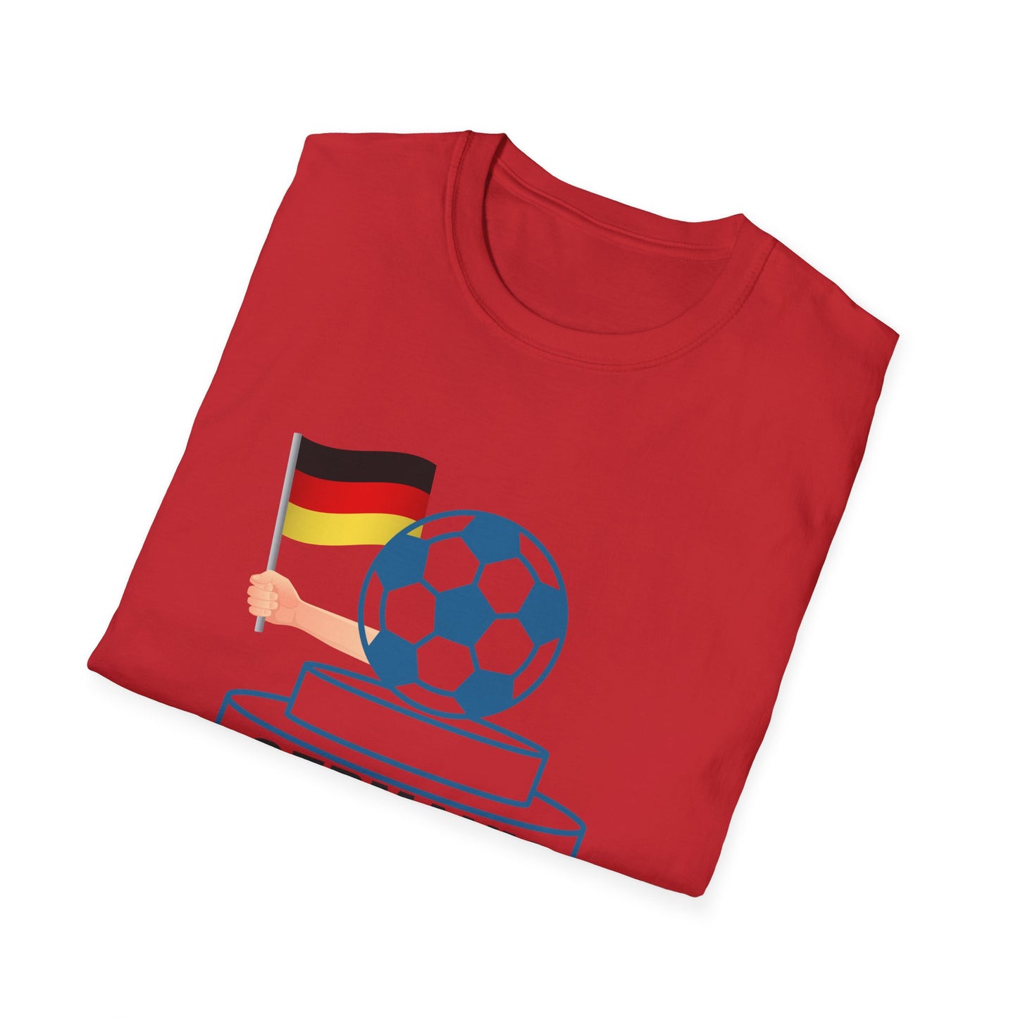 Herzlich Willkommen in Deutschland, Unisex T-Shirt mit Frieden und Liebe für Fußball, Welcome to German Football success, I Love Germany