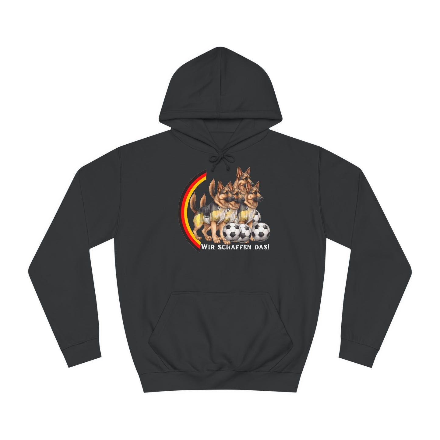 Mit den deutschen Hunden als Fan, schaffen wir das! bedruckt auf Unisex Hoodies -  Beideseitig gedruckt