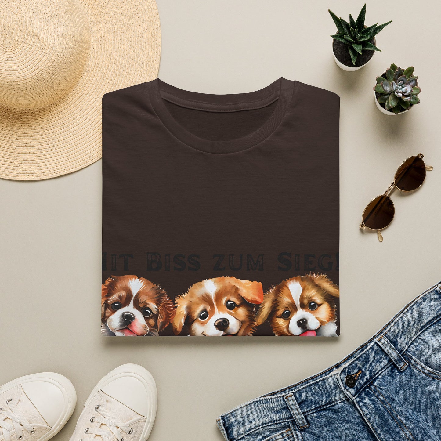 Deutsche Hunde für die Nationalmannschaft, Fußballfan Unisex T-Shirts tragen mit bis zum Sieg - Schwarz