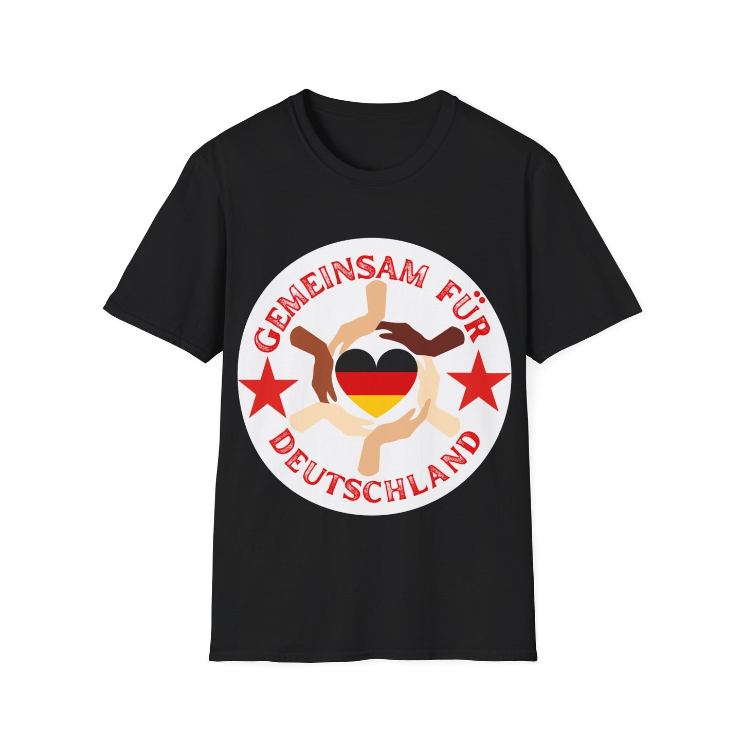 Gemeinsam für Deutschland Unisex T-Shirt, Frieden und Liebe, Liebevolle Gastfreundschaft, Welcome to Germany, I Love Germany, Umwelt Deutschland