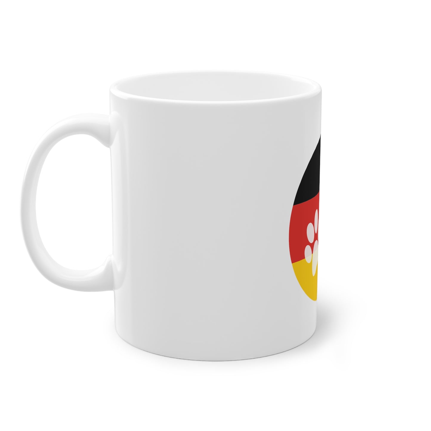 Stolze Flagge Deutschlands auf Kaffeetassen bedruckt - Farbe: weiß, Standardtasse, groß 11 Unzen