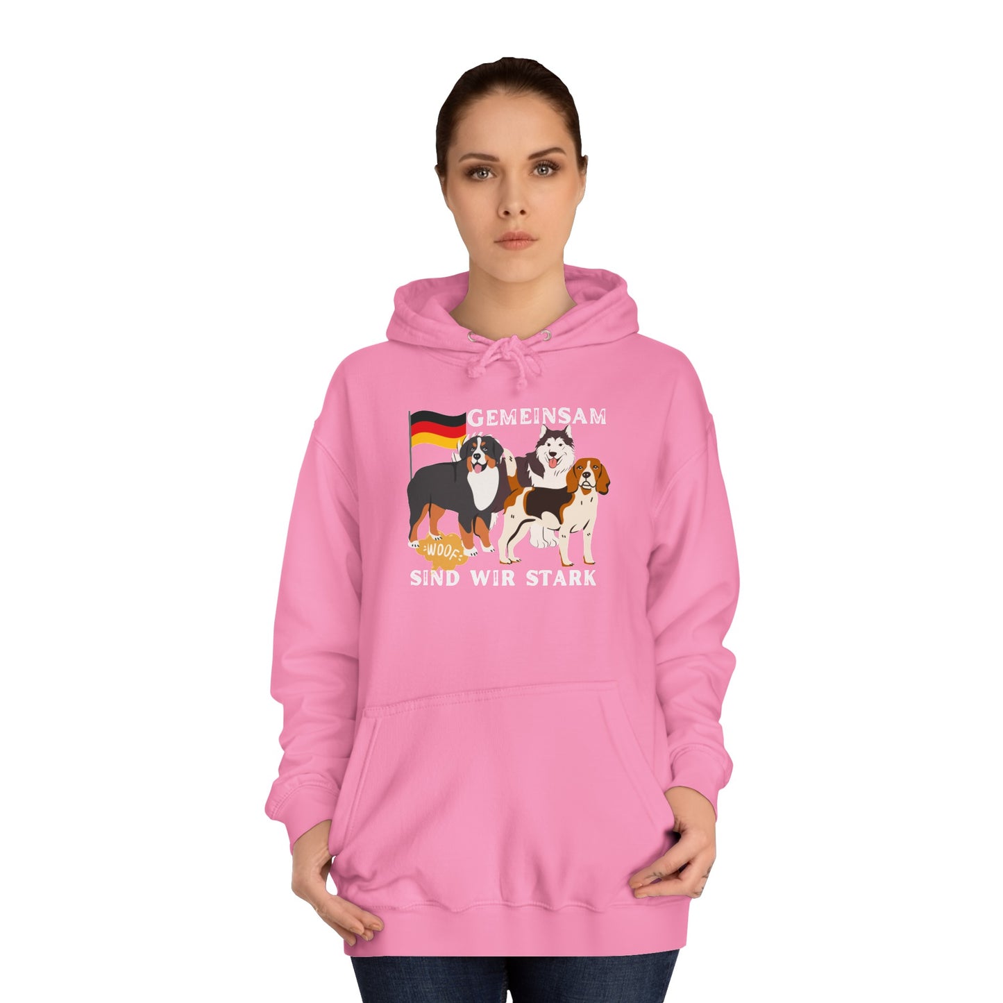 Unsere Hunde sind alle gemeinsam für Deutschland - bedruckt auf Unisex Hoodies