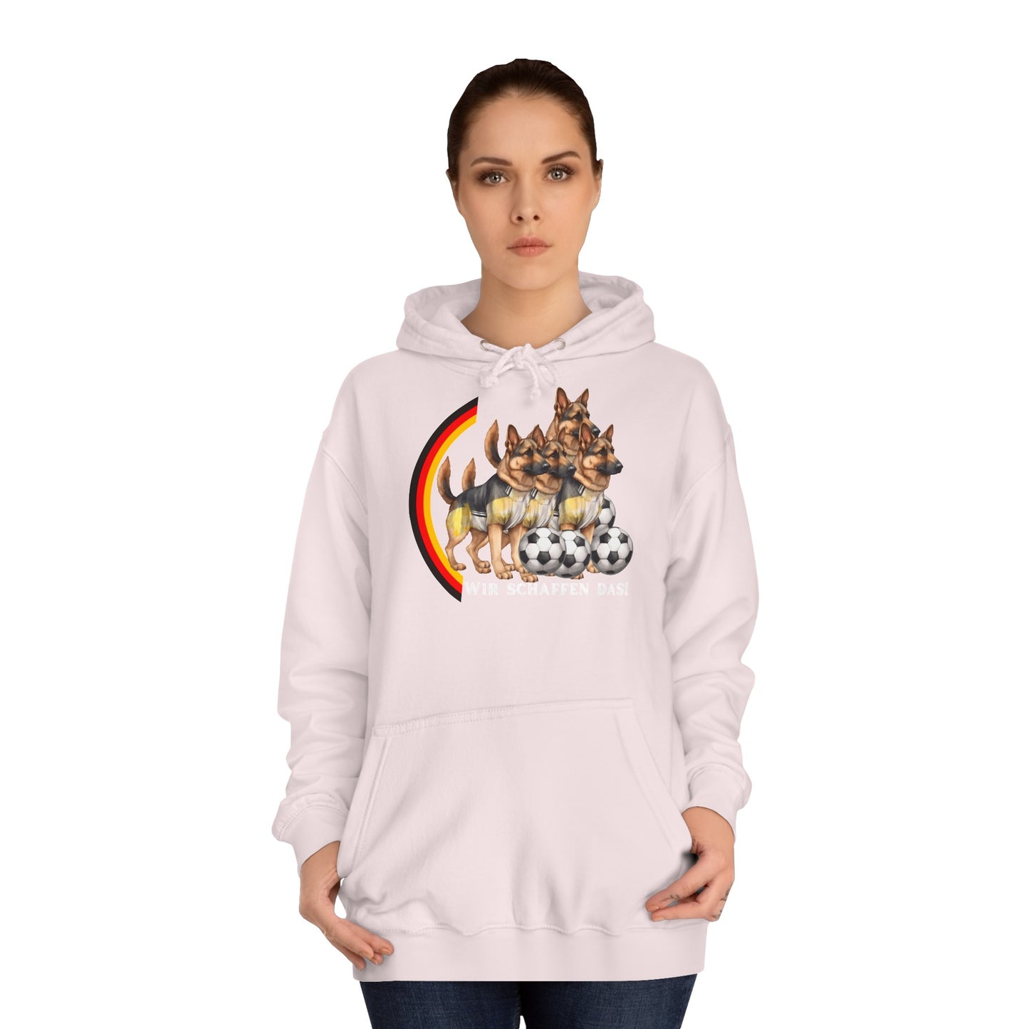 Mit den deutschen Hunden als Fan, schaffen wir das! bedruckt auf Unisex Hoodies