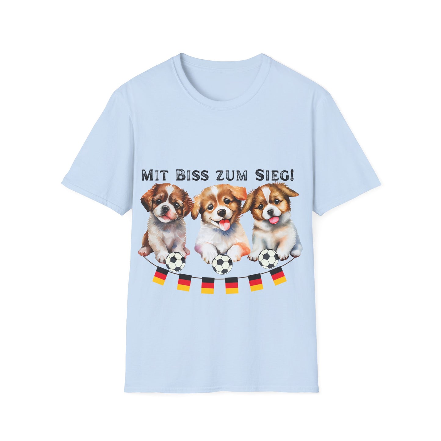 Deutsche Hunde für die Nationalmannschaft, Fußballfan Unisex T-Shirts tragen mit bis zum Sieg - Schwarz