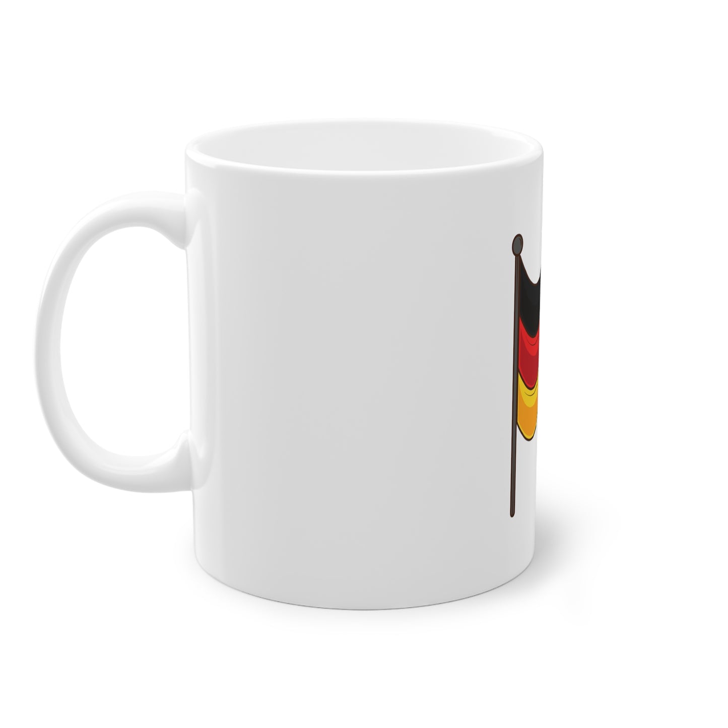 Stolze Flagge Deutschlands auf Kaffeetassen bedruckt - Farbe: weiß, Standardtasse, groß 11 Unzen