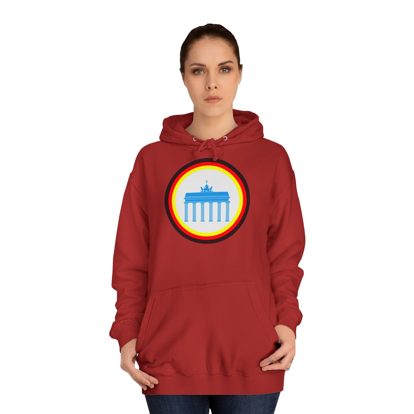 Brandenburger Tor auf Unisex-College-Hoodie, Kapuzenpullover,  beidseitig bedruckt