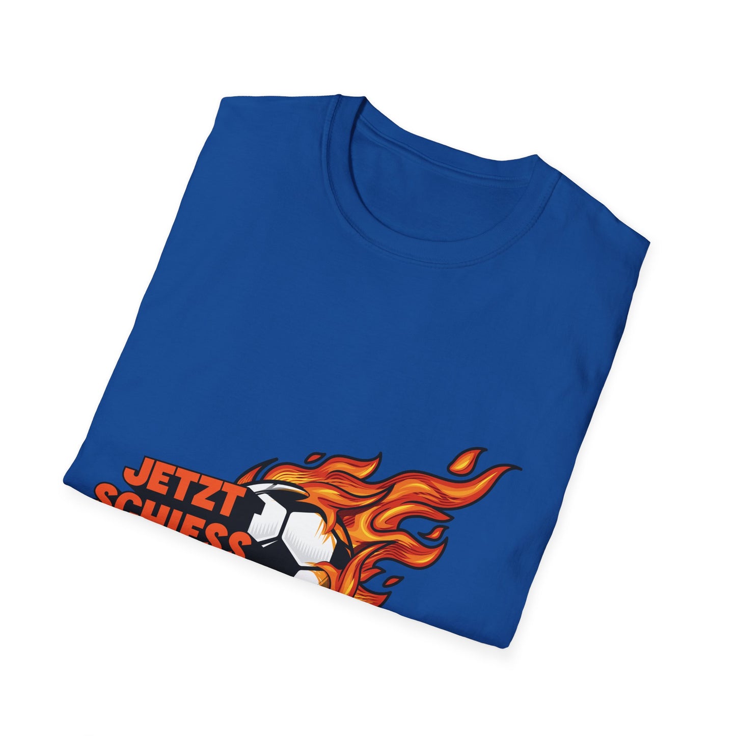 Fußballfan loud schreien - Jetzt schiess doch! mit feuer auf Unisex T-Shirts