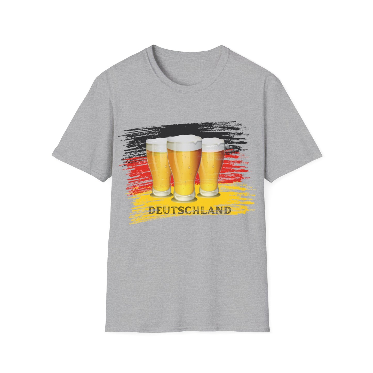 Deutsches Bier auf Unisex Fan T-Shirt bedruckt