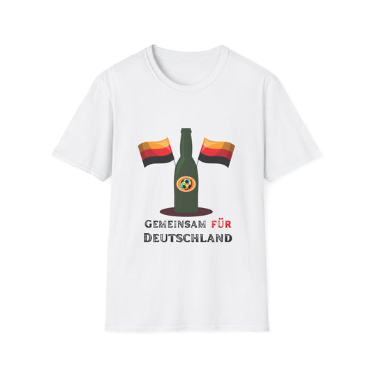 Gemeinsam für Deutschland,  Fußballfan Unisex T-Shirts auf Bier-Party