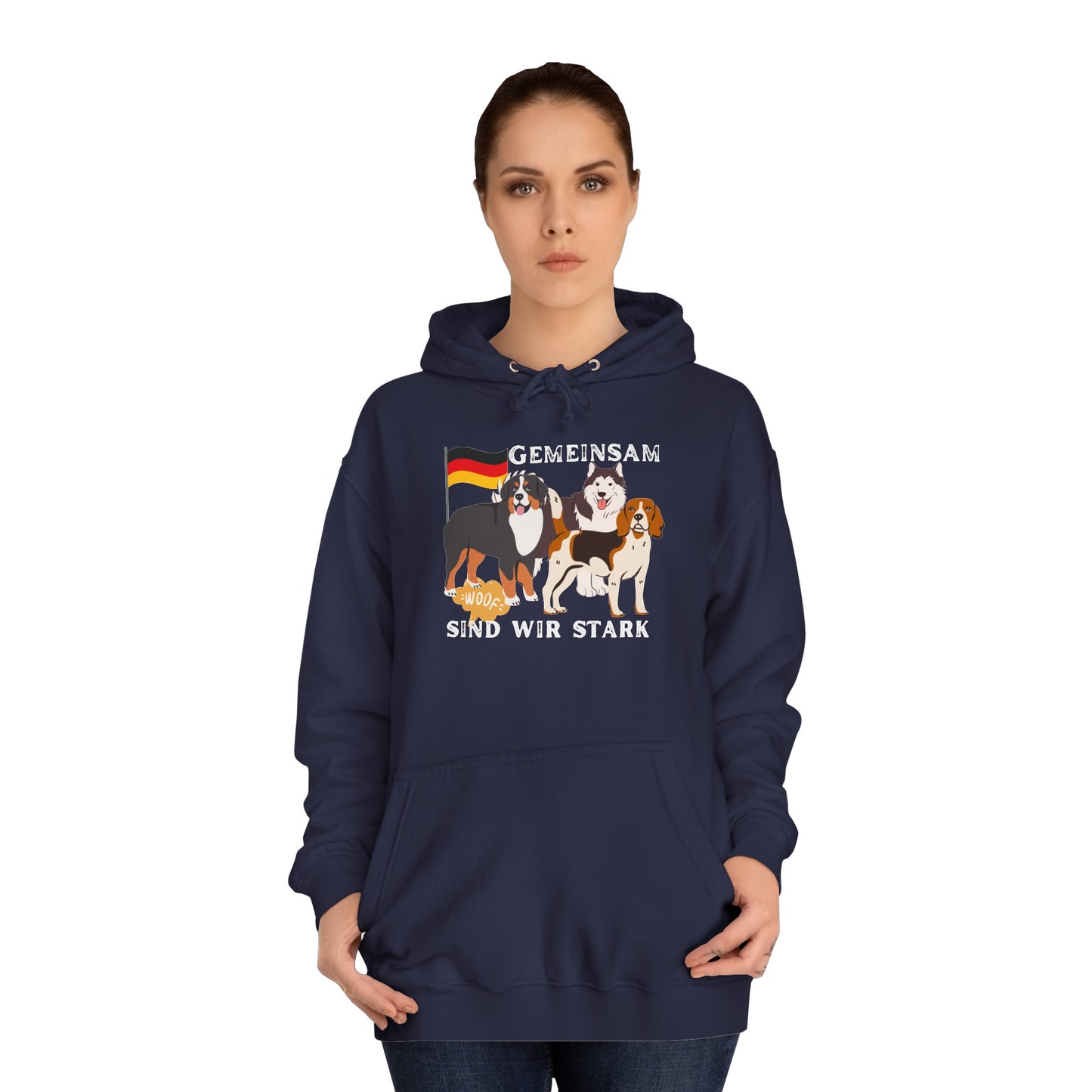 Unsere Hunde sind alle gemeinsam für Deutschland - bedruckt auf Unisex Hoodies