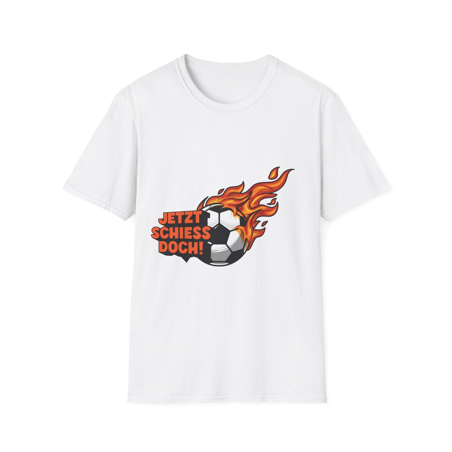 Fußballfan loud schreien - Jetzt schiess doch! mit feuer auf Unisex T-Shirts