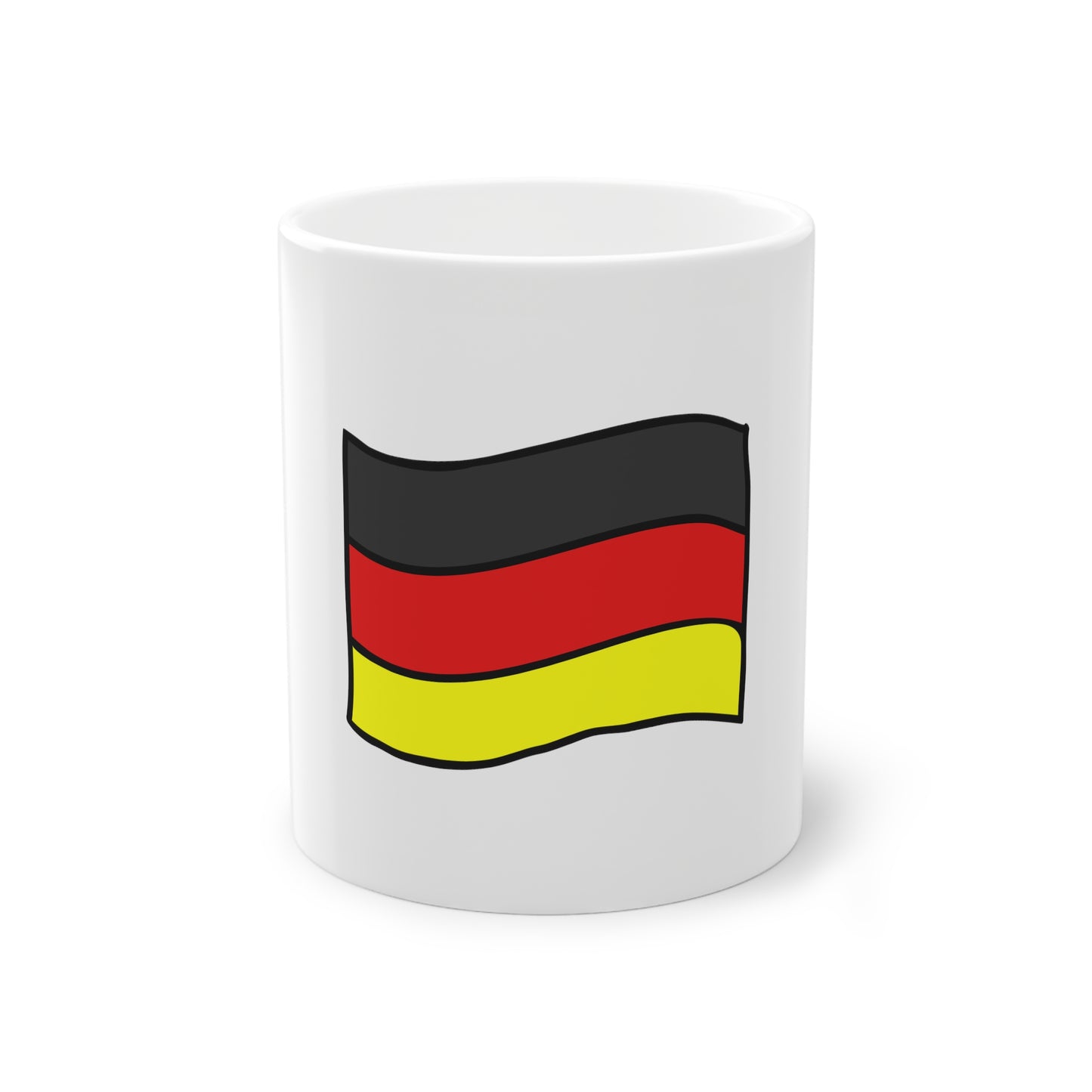 Flagge Deutschlands auf Kaffeetassen bedruckt - Farbe: weiß, Standardtasse, groß 11 Unzen