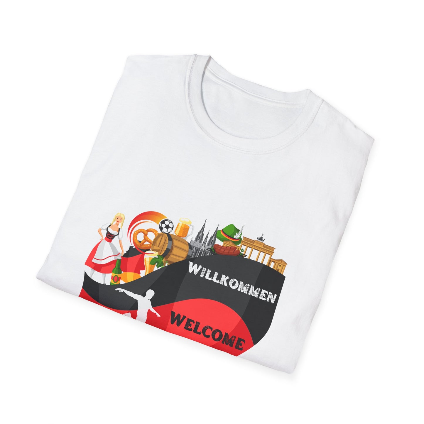 Herzlich Willkommen Unisex T-Shirt, Frieden und Liebe, Liebevolle Gastfreundschaft, Welcome to Germany, I Love Germany, Deutsche Kultur