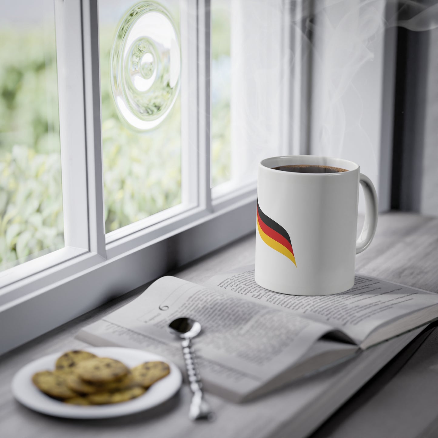 Flagge Deutschlands auf Kaffeetassen bedruckt - Farbe: weiß, Standardtasse, groß 11 Unzen