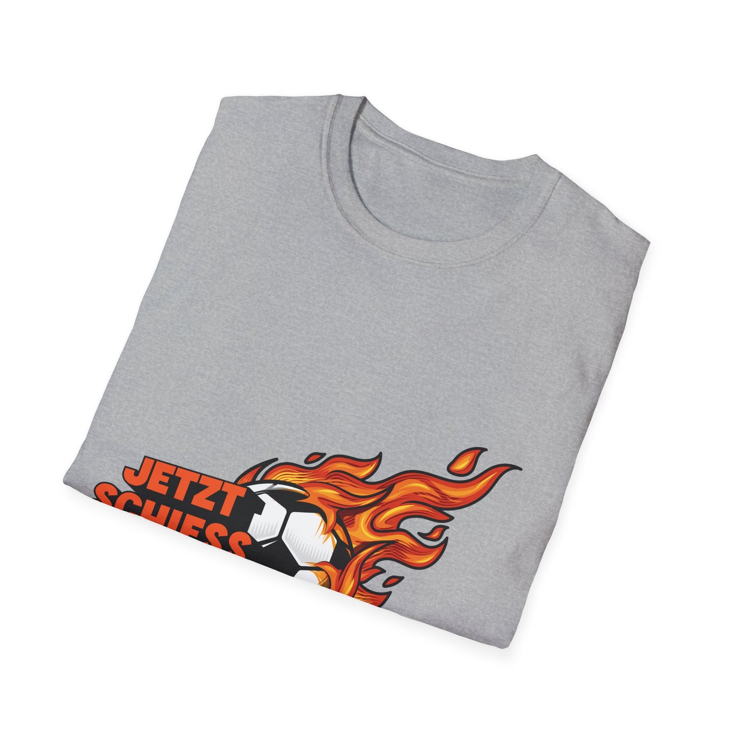 Fußballfan loud schreien - Jetzt schiess doch! mit feuer auf Unisex T-Shirts