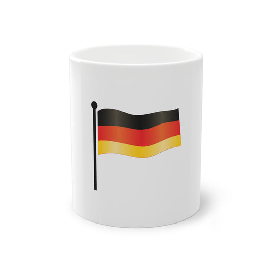 Fanne - Flagge Deutschlands auf Kaffeetassen bedruckt - Farbe: weiß, Standardtasse, groß 11 Unzen