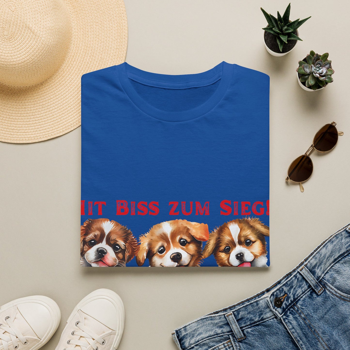 Deutsche Hunde für die Nationalmannschaft, Fußballfan Unisex T-Shirts tragen mit bis zum Sieg