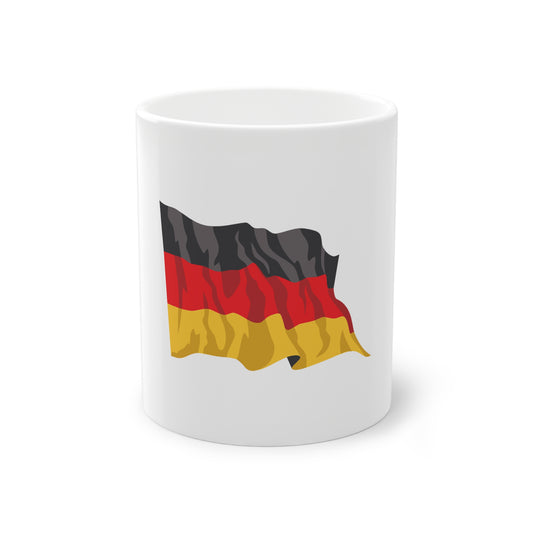 Willkommen in Deutschland - Flagge Deutschlands auf Kaffeetassen bedruckt - Farbe: weiß, Standardtasse, groß 11 Unzen