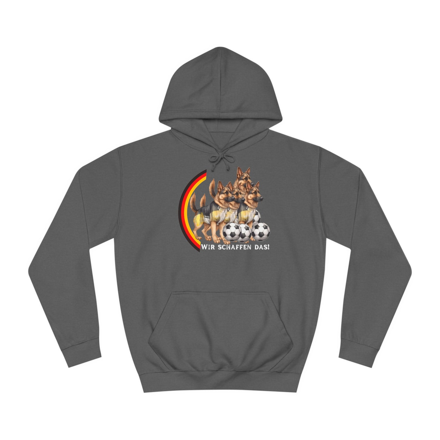 Mit den deutschen Hunden als Fan, schaffen wir das! bedruckt auf Unisex Hoodies -  Beideseitig gedruckt