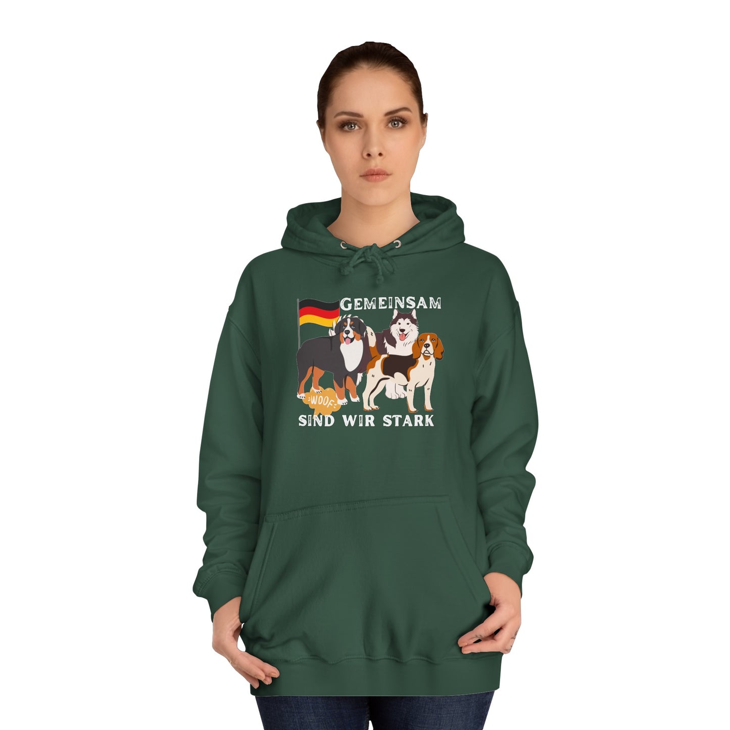 Unsere Hunde sind alle gemeinsam für Deutschland - bedruckt auf Unisex Hoodies