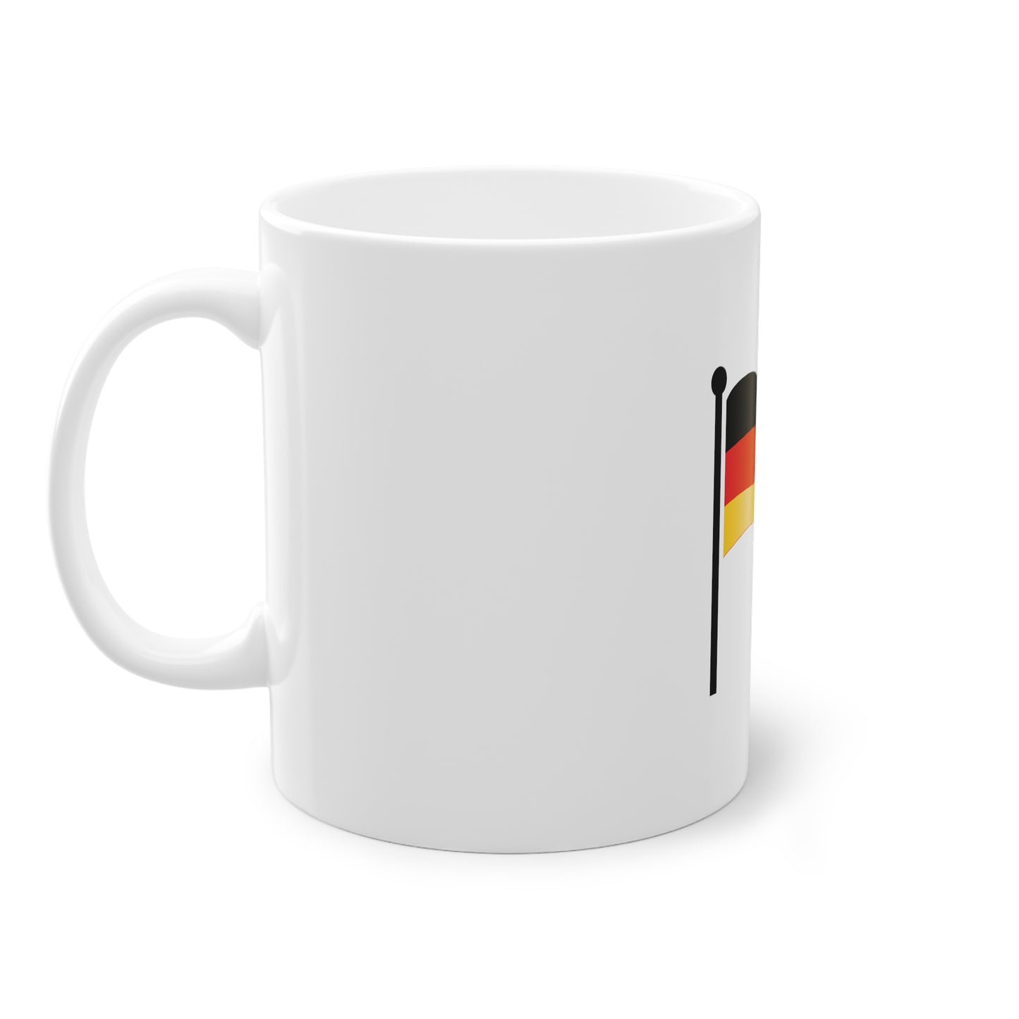 Fanne - Flagge Deutschlands auf Kaffeetassen bedruckt - Farbe: weiß, Standardtasse, groß 11 Unzen