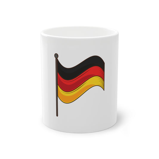 Stolze Flagge Deutschlands auf Kaffeetassen bedruckt - Farbe: weiß, Standardtasse, groß 11 Unzen