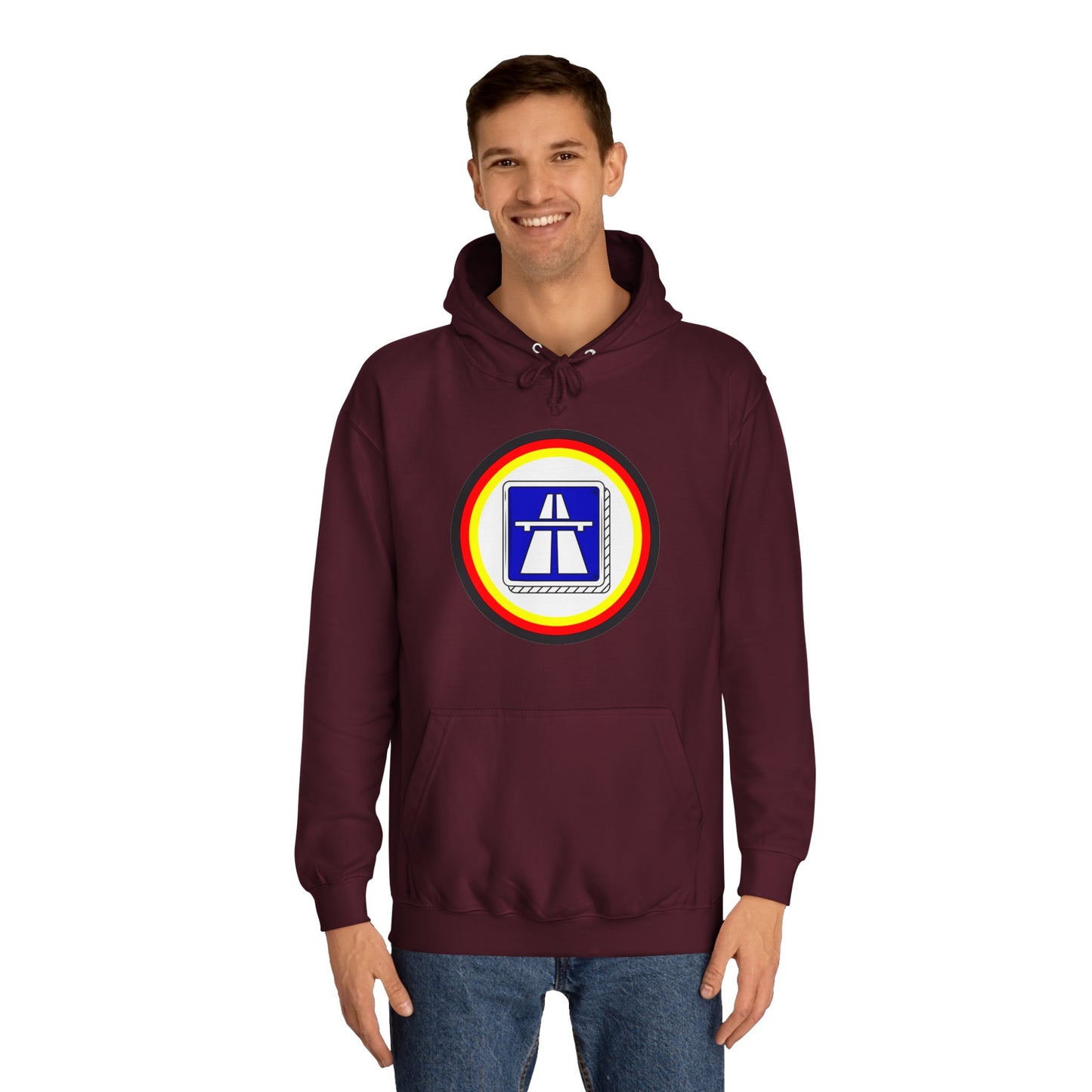 Autobahnschild auf TOP Qualität Hoodies beidseitig bedruckt - Gute Fahrt