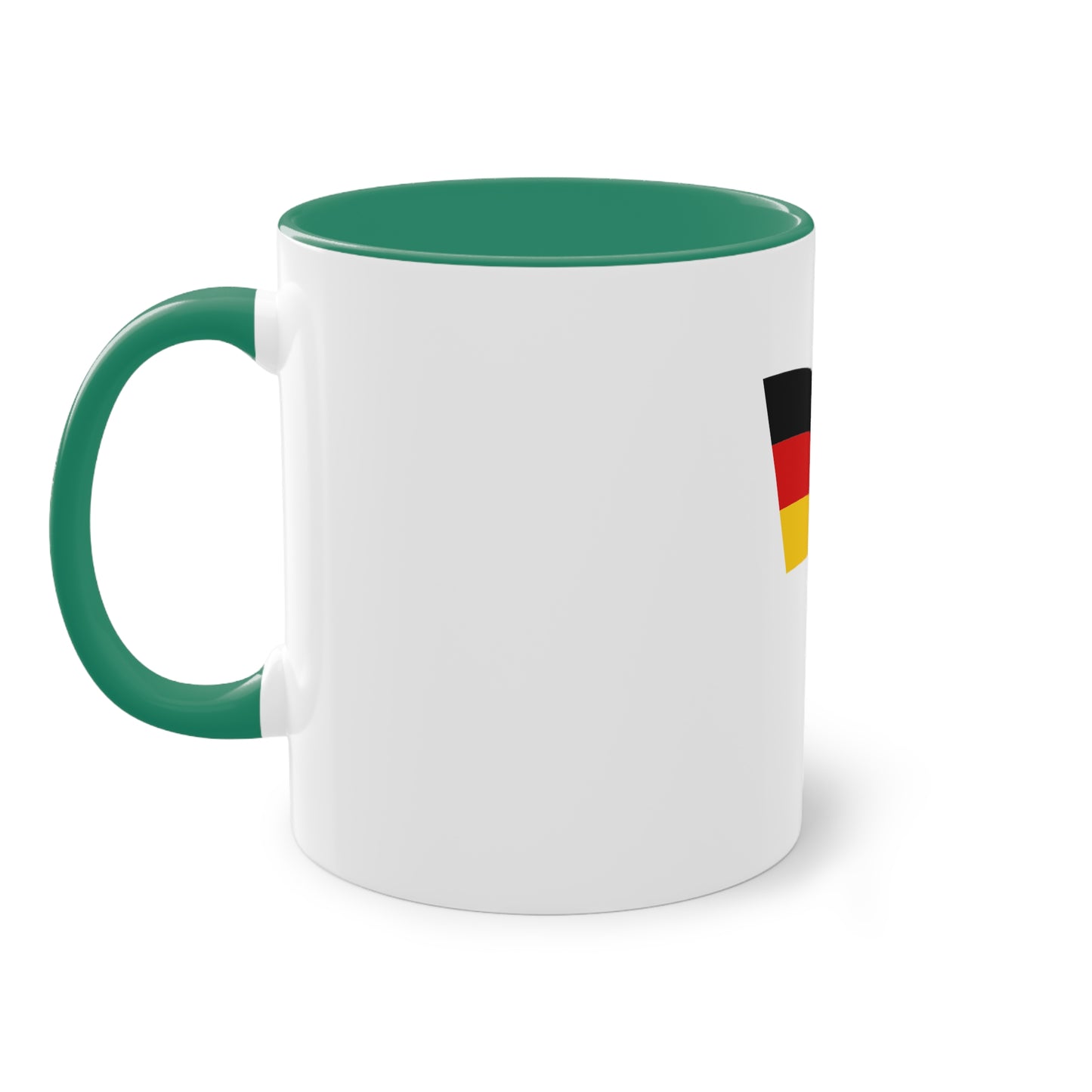 Kaffeetassen mit Deutschland-Flair – Perfekt als Geschenk, weißer Außenbereich mit mehrfarbigem Innenbereich und Henkel, große; 11 Unzen