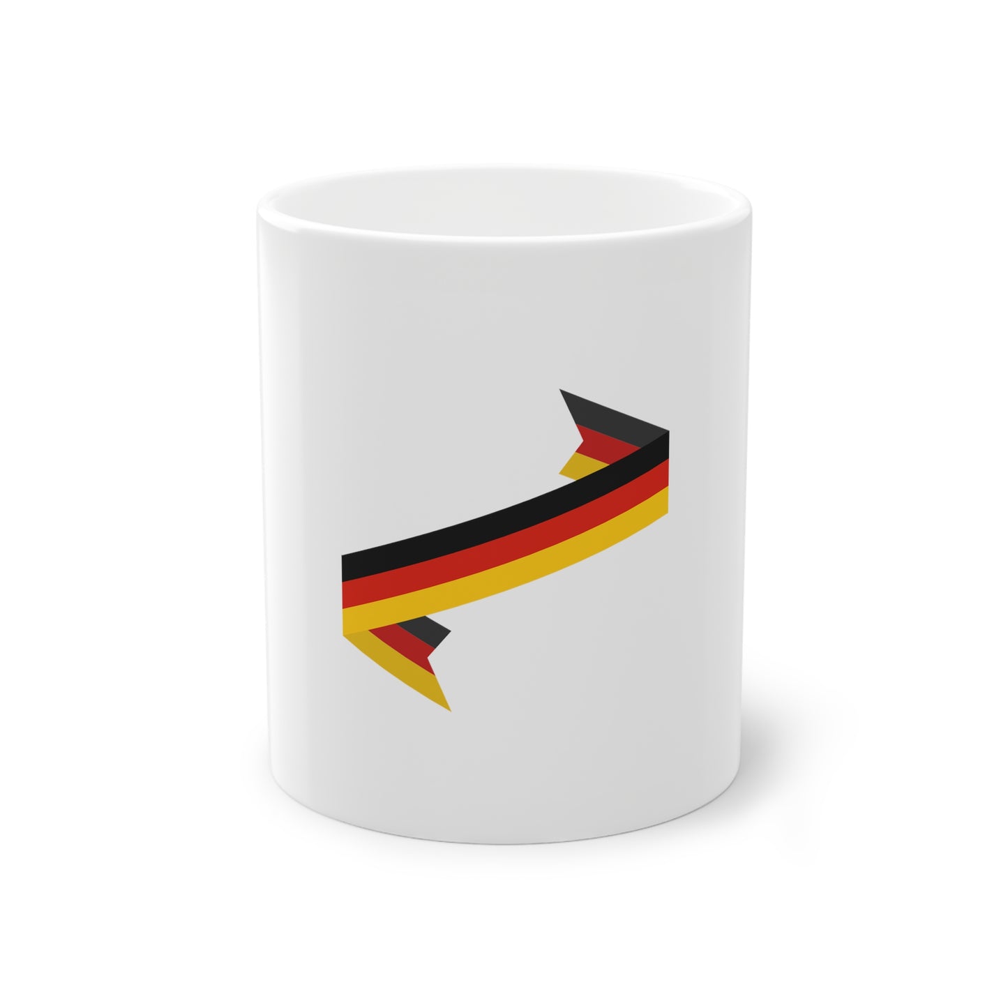 Willkommen in Deutschland - Flagge Deutschlands auf Kaffeetassen bedruckt - Farbe: weiß, Standardtasse, groß 11 Unzen