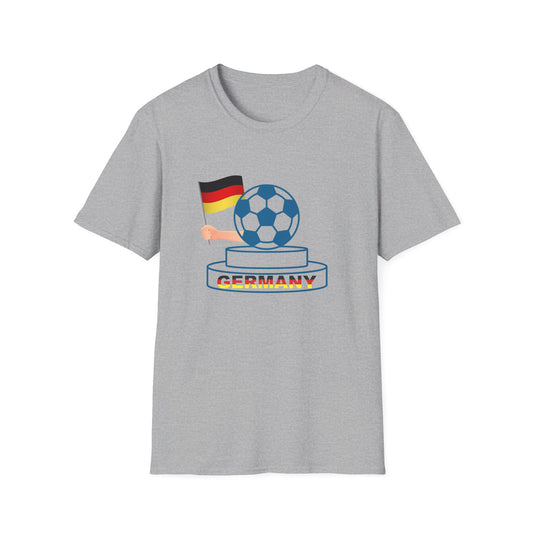 Herzlich Willkommen in Deutschland, Unisex T-Shirt mit Frieden und Liebe für Fußball, Welcome to German Football success, I Love Germany