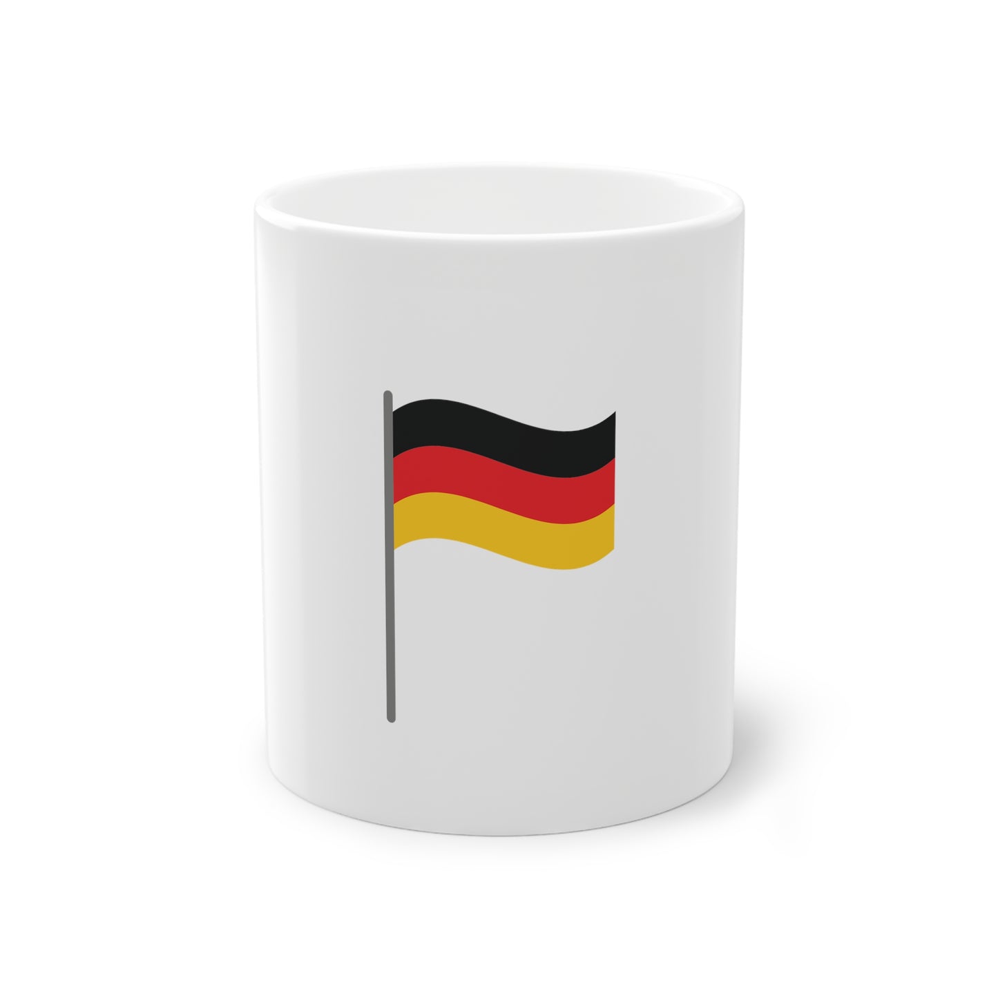 Deutsche Fanne - Flagge auf Kaffeetassen bedruckt - Farbe: weiß, Standardtasse, groß 11 Unzen