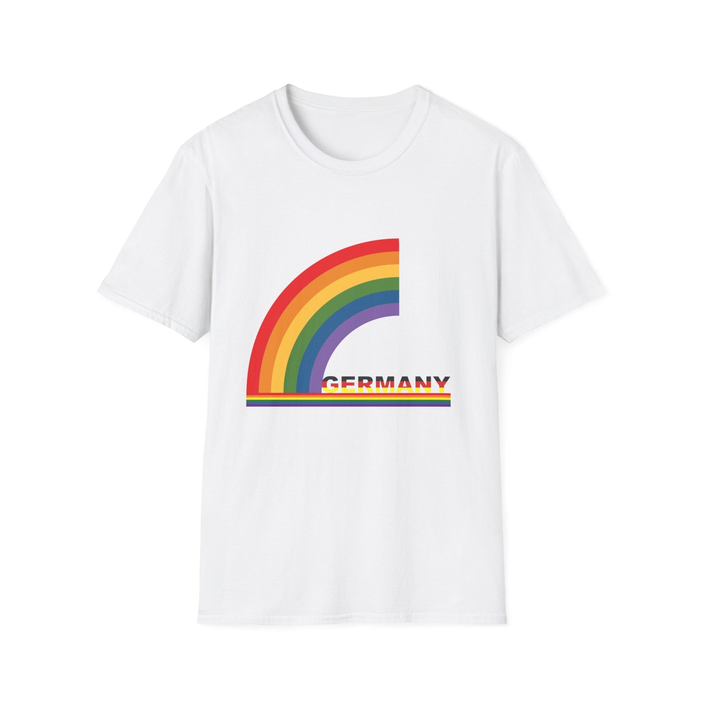 Einzigartige Unisex T-Shirt Designs mit deutscher Liebe für Regenbogen