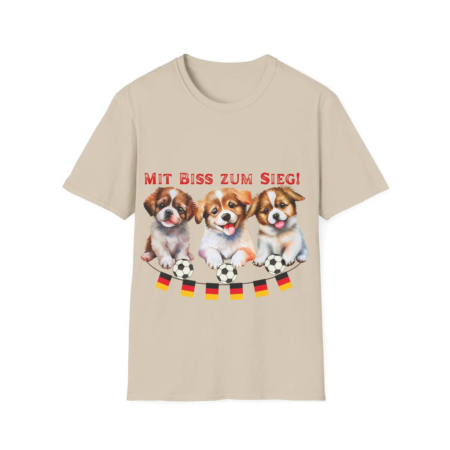 Deutsche Hunde für die Nationalmannschaft, Fußballfan Unisex T-Shirts tragen mit bis zum Sieg
