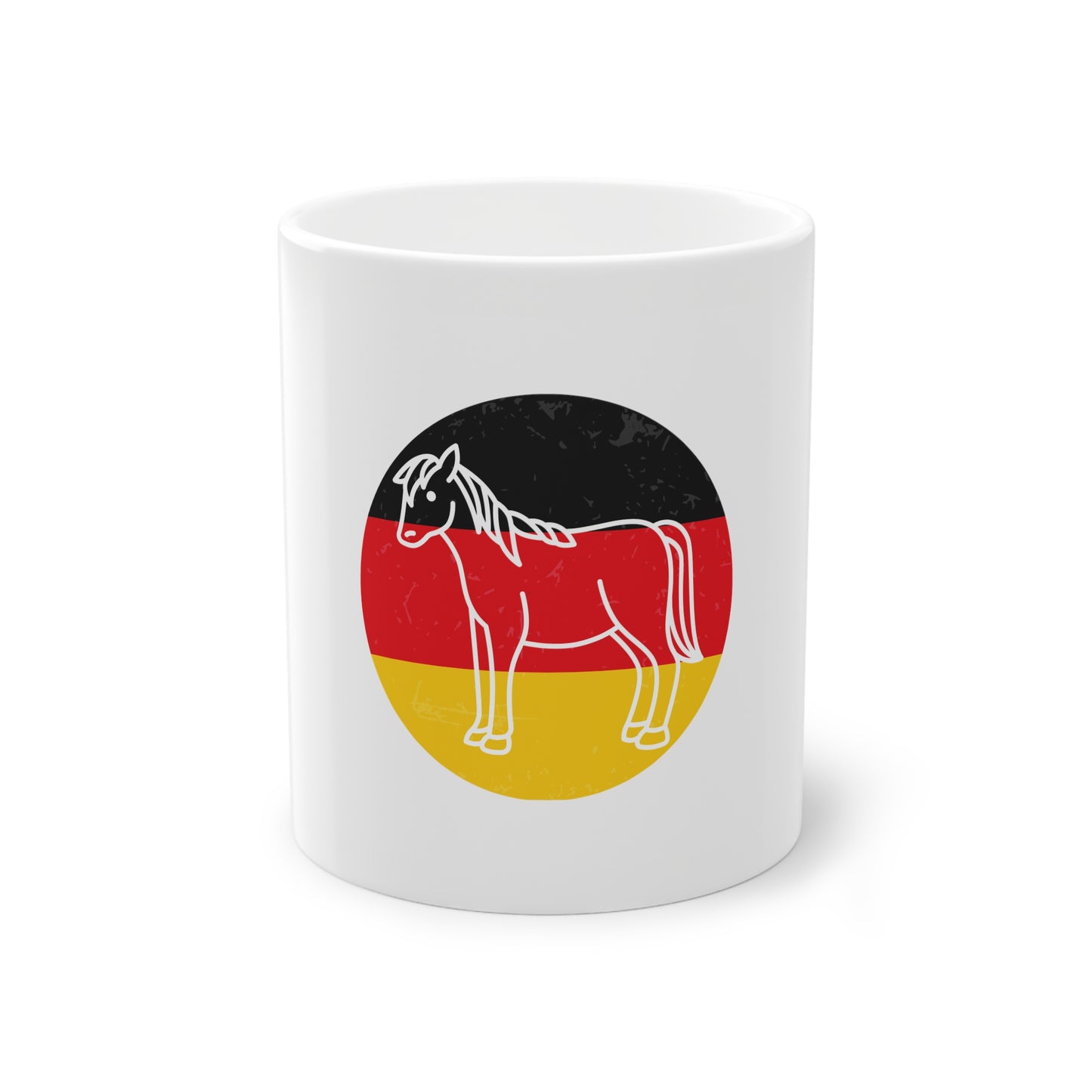 Horse Power für Deutschland - auf Kaffeetassen bedruckt - Farbe: weiß, Standardtasse, groß 11 Unzen