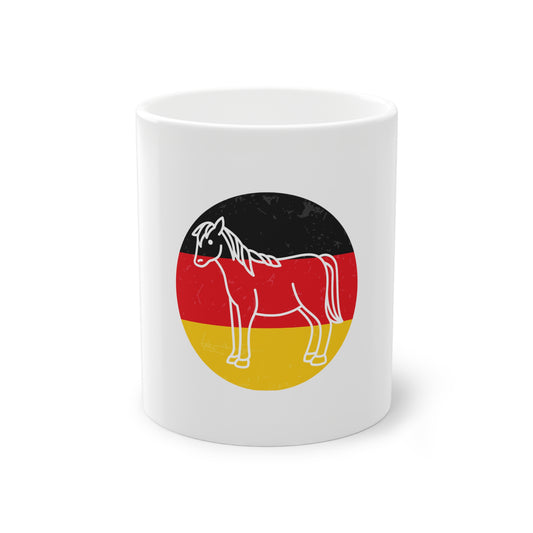 Horse Power für Deutschland - auf Kaffeetassen bedruckt - Farbe: weiß, Standardtasse, groß 11 Unzen