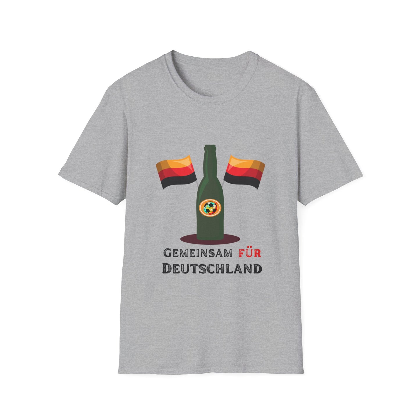 Gemeinsam für Deutschland,  Fußballfan Unisex T-Shirts auf Bier-Party