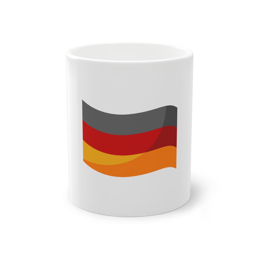 Flagge Deutschlands auf Kaffeetassen bedruckt - Farbe: weiß, Standardtasse, groß 11 Unzen