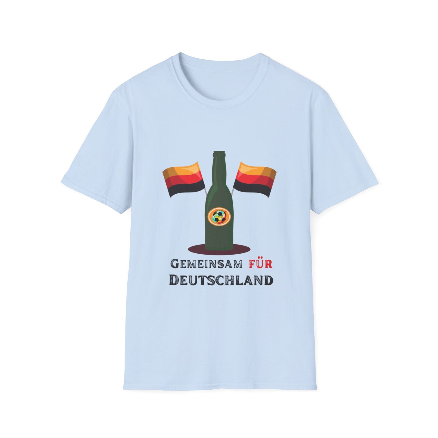 Gemeinsam für Deutschland,  Fußballfan Unisex T-Shirts auf Bier-Party