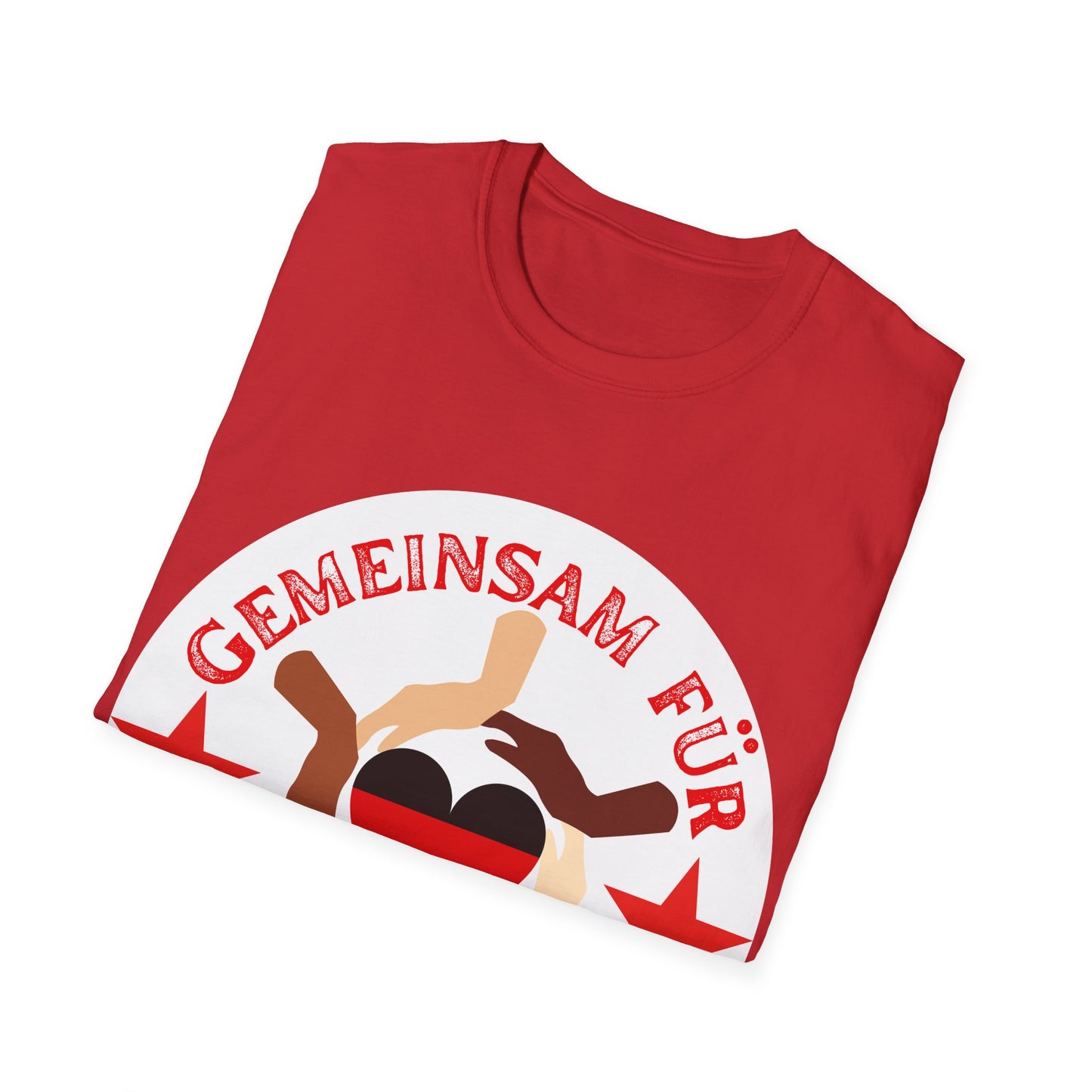 Gemeinsam für Deutschland Unisex T-Shirt, Frieden und Liebe, Liebevolle Gastfreundschaft, Welcome to Germany, I Love Germany, Umwelt Deutschland