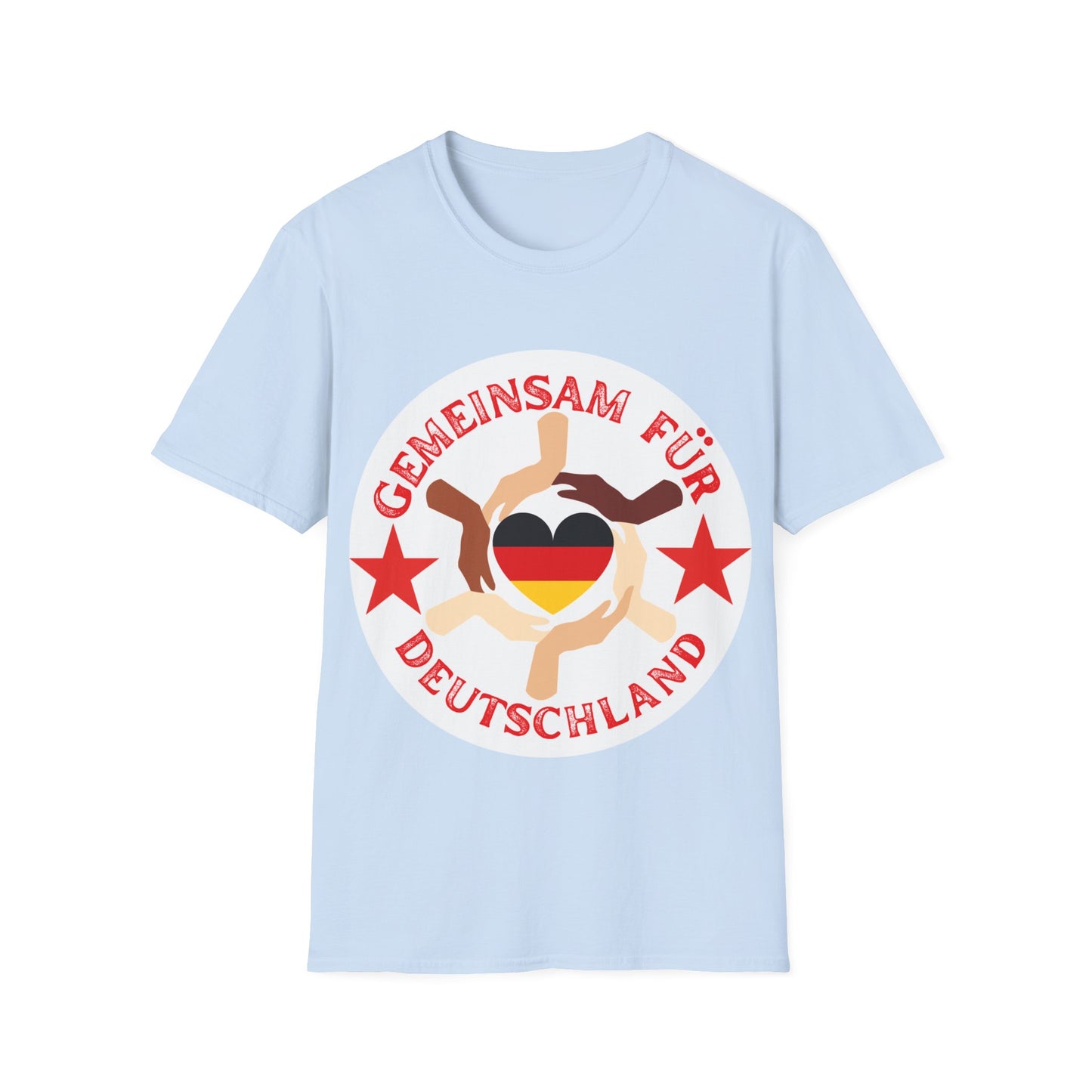 Gemeinsam für Deutschland Unisex T-Shirt, Frieden und Liebe, Liebevolle Gastfreundschaft, Welcome to Germany, I Love Germany, Umwelt Deutschland