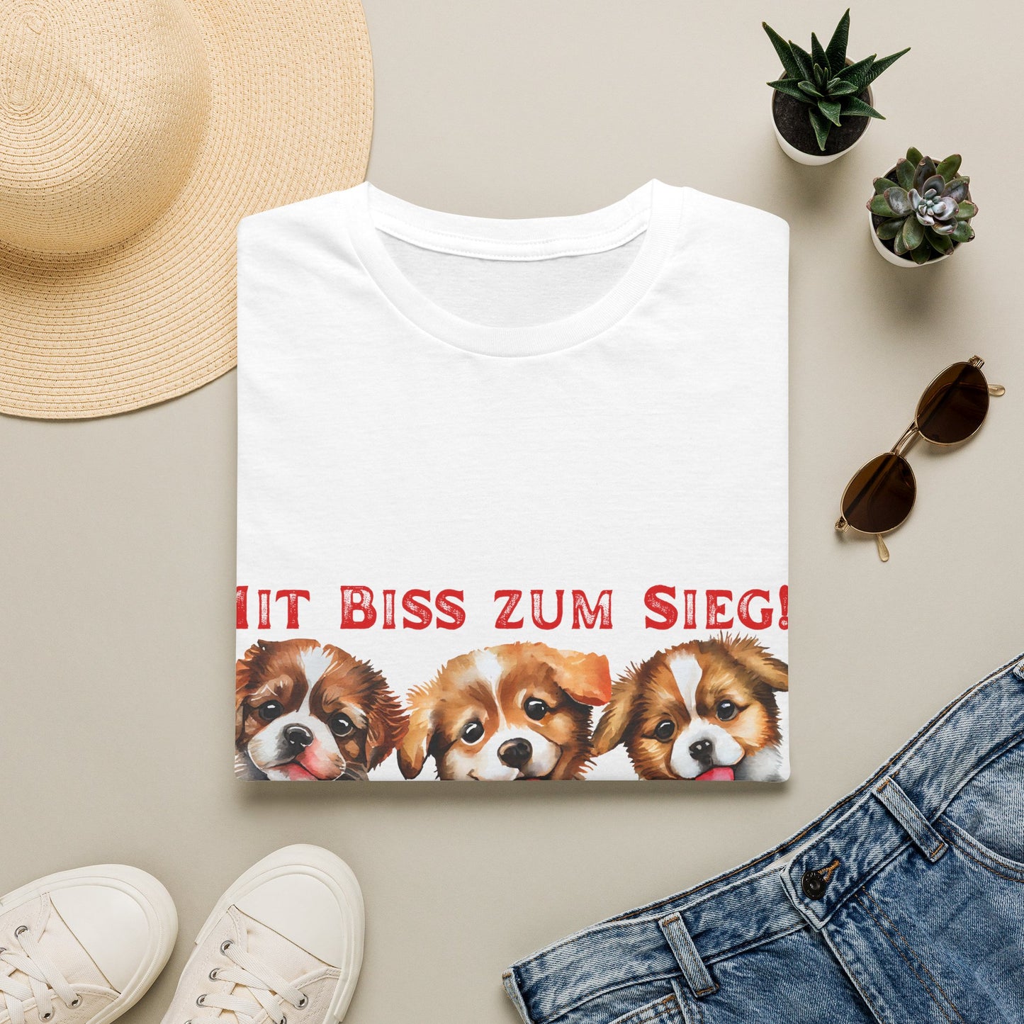 Deutsche Hunde für die Nationalmannschaft, Fußballfan Unisex T-Shirts tragen mit bis zum Sieg