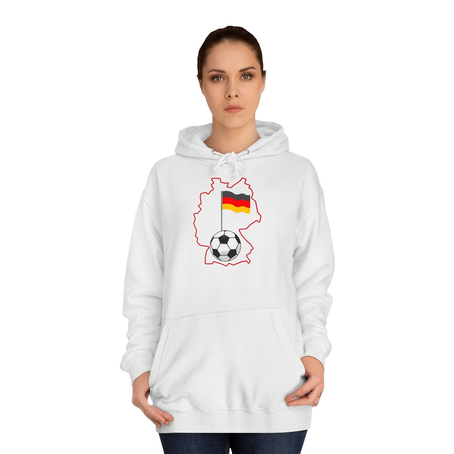 Erleben Sie die Schönheit und Leidenschaft des Fußballs in Deutschland - Beidseitig bedruckt - Hochwertige Unisex-Kapuzenpullover