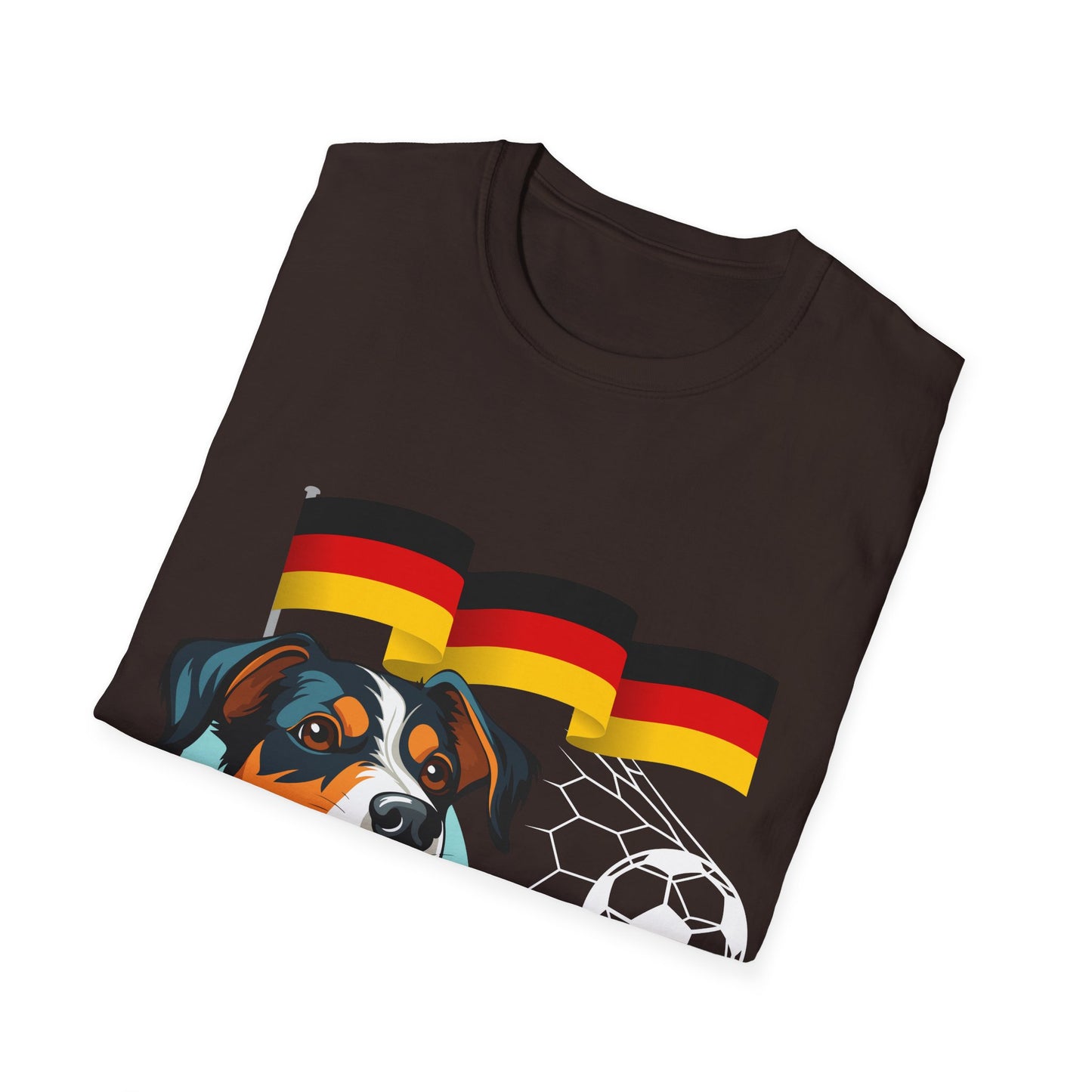 Deutsche Hunde für die Nationalmannschaft - Fußballfan Unisex T-Shirts mit Flaggen und Toren