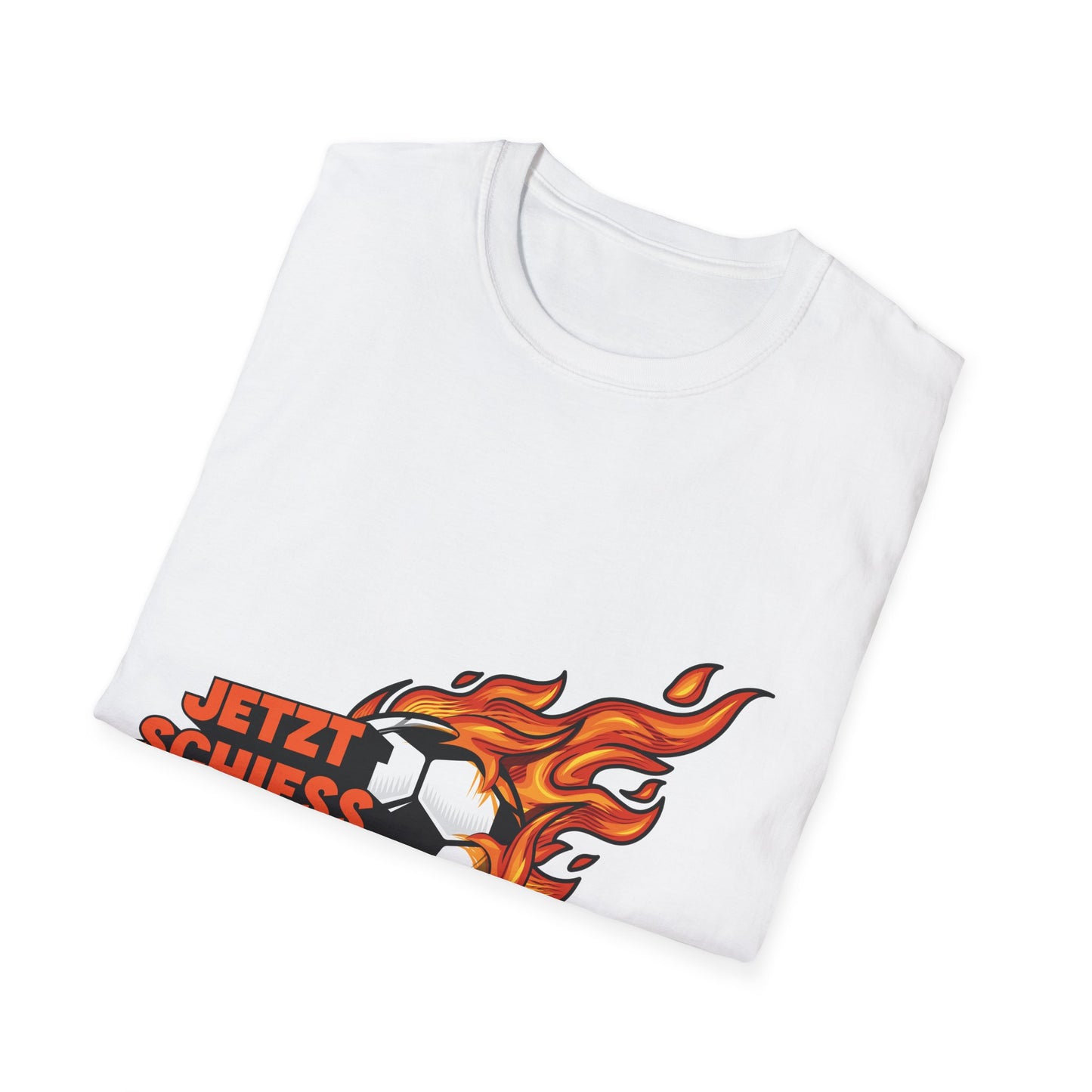 Fußballfan loud schreien - Jetzt schiess doch! mit feuer auf Unisex T-Shirts