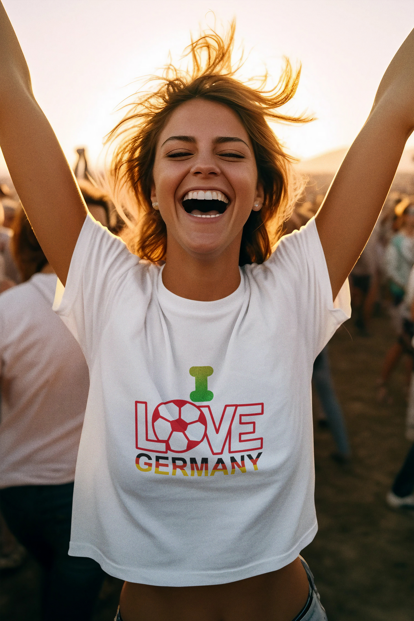 Herzlich Willkommen Unisex T-Shirt, Frieden und Liebe, Liebevolle Gastfreundschaft, Welcome to Germany, I Love Germany, Fußball Deutschland